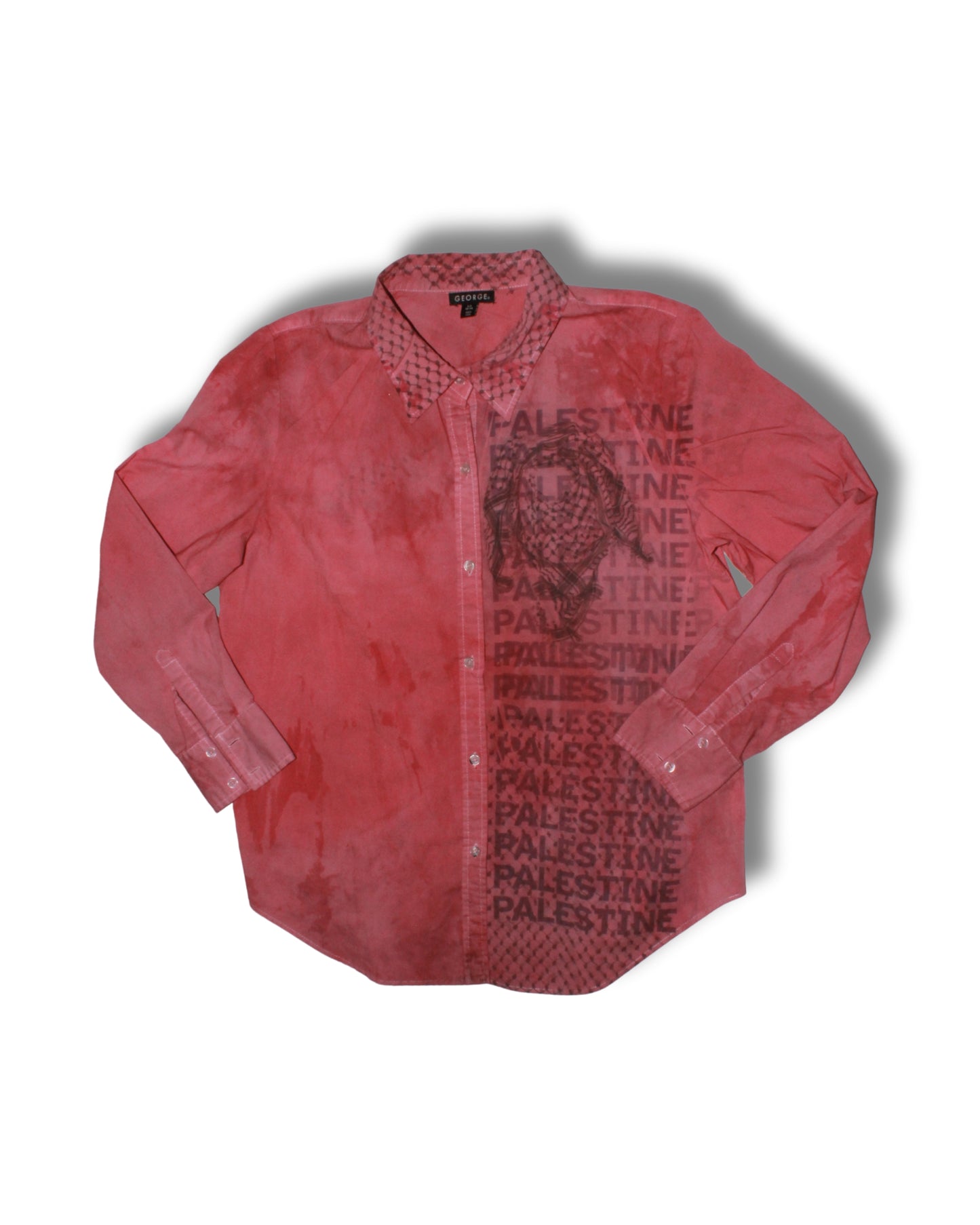 kuffiyeh button down"palestine" text